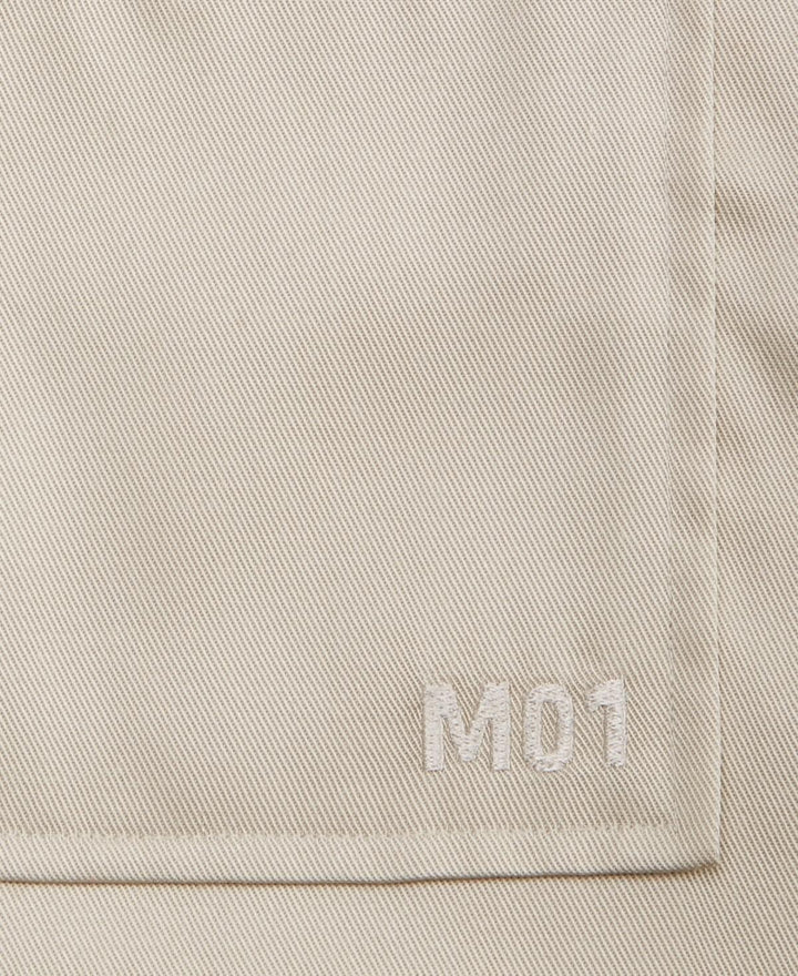 Translation missing: en.Mode of One Mens Relaxed-Fit Short Sleeve Woven Button Shirt Dark Ecru-Medium