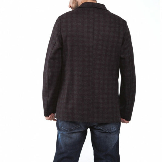 Translation missing: en.Harris Wharf London Charcoal Virgin Wool Tartan Flannel Blazer-EU 50 US Large 40