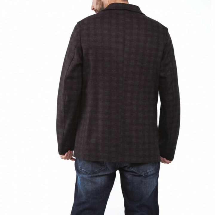 Translation missing: en.Harris Wharf London Charcoal Virgin Wool Tartan Flannel Blazer-EU 50 US Large 40
