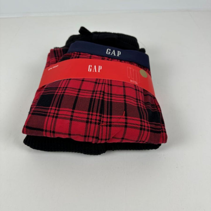 Translation missing: en.Gap Mens 2Pk. Waffle-Knit Jogger-Leg Pajama Pants True Black &amp; Red-Large