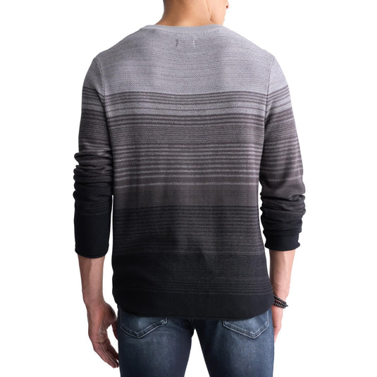 Translation missing: en.Buffalo David Men's Waldy Gradient Striped Knit Pullover Sweater Charcoal-Medium