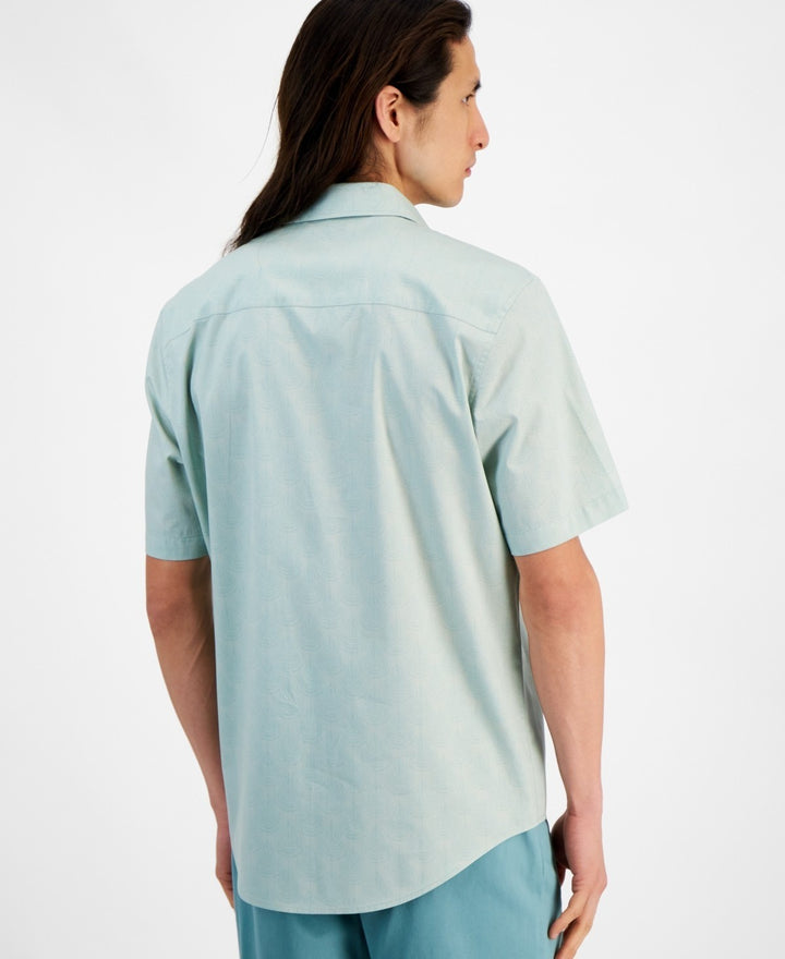 Translation missing: en.Alfani Men's Fern Regular-Fit Stretch Geometric Poplin Shirt Green-Small