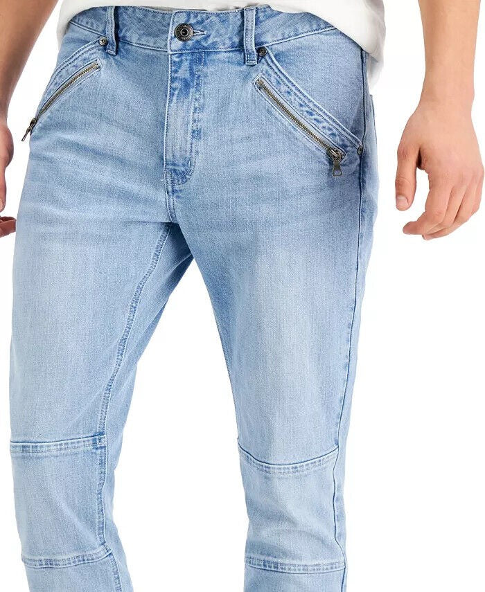 Translation missing: en.International Concepts Men's Light Washed Skinny-Fit Jeans Cropped Leg-40/32