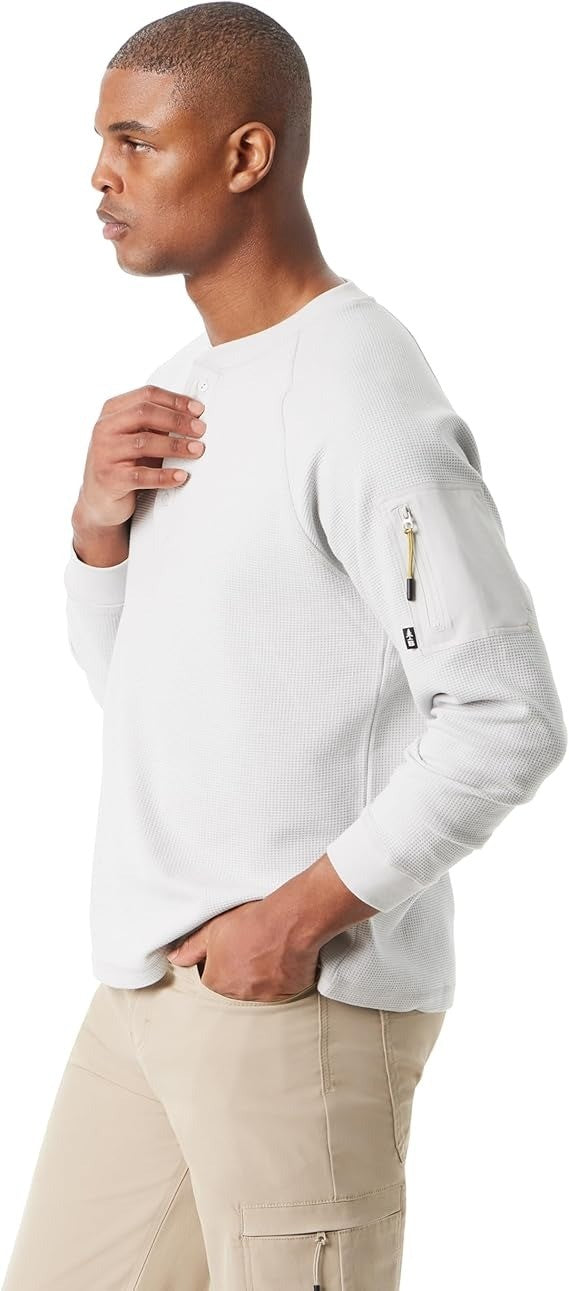 Translation missing: en.Bass Outdoor Henley T-Shirt Men's XL White Relaxed Fit Performance Thermal