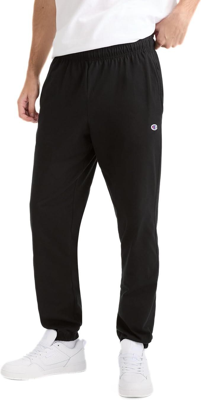 Translation missing: en.Champion Lounge Pants Black Size Small Cinched Hem C Logo Lightweight Jersey