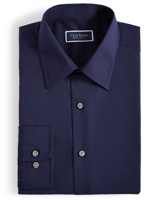 Translation missing: en.Club Room Men's Regular-Fit Dress Shirt Cotton Blend Blue Notte XL17-17.5 34/35