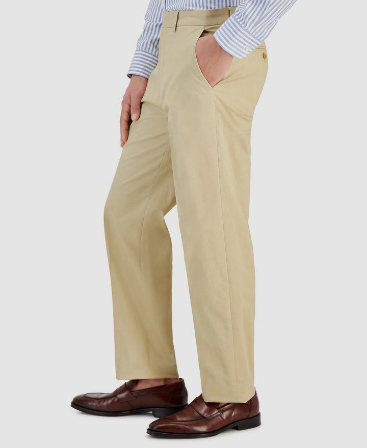 Translation missing: en.Nautica Gaff Mens Modern-Fit Seasonal Cotton Stretch 2PC Suit Solid Tan-36 30/32