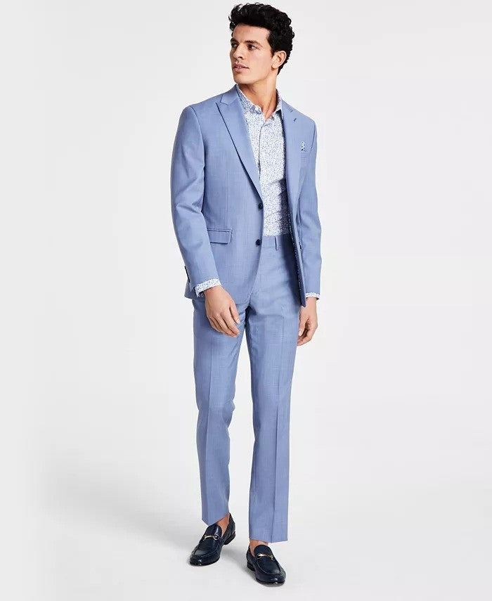 Translation missing: en.Bar III Dress Pants Mens 30x32 Blue Wool Blend Slim Fit Sharkskin 4 Way Stretch