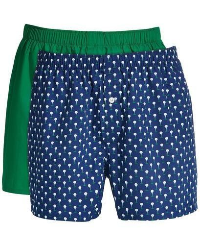 Translation missing: en.Club Room Men's 2-Pk. Regular-Fit Cotton Themed Boxers Blue Green Multi-2XL