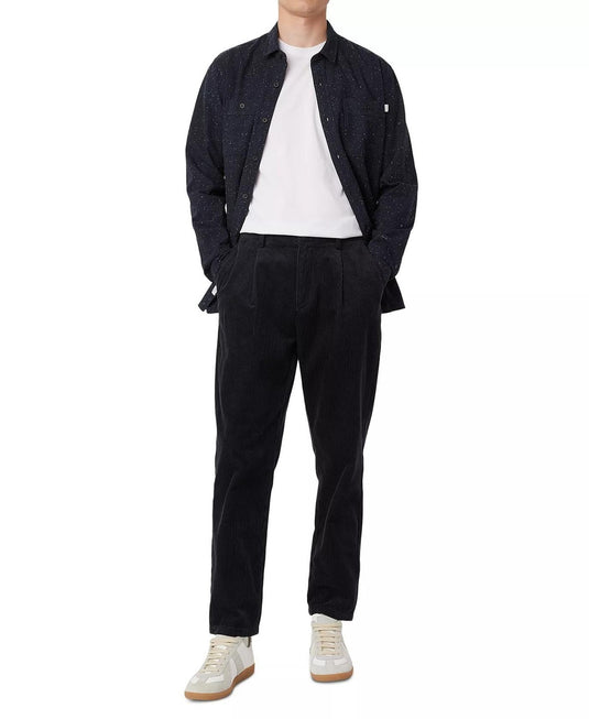 Translation missing: en.Frank And Oak Men's Jamie Tapered-Fit Pleated Corduroy Pants - Dark Blue-28W