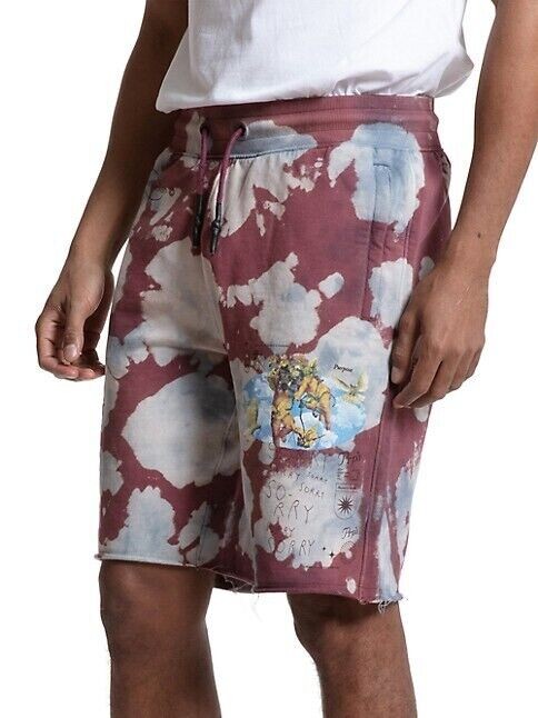 Translation missing: en.PRPS Men's All Cotton Cosmo Dyed French Terry Shorts in Multi-Size Medium