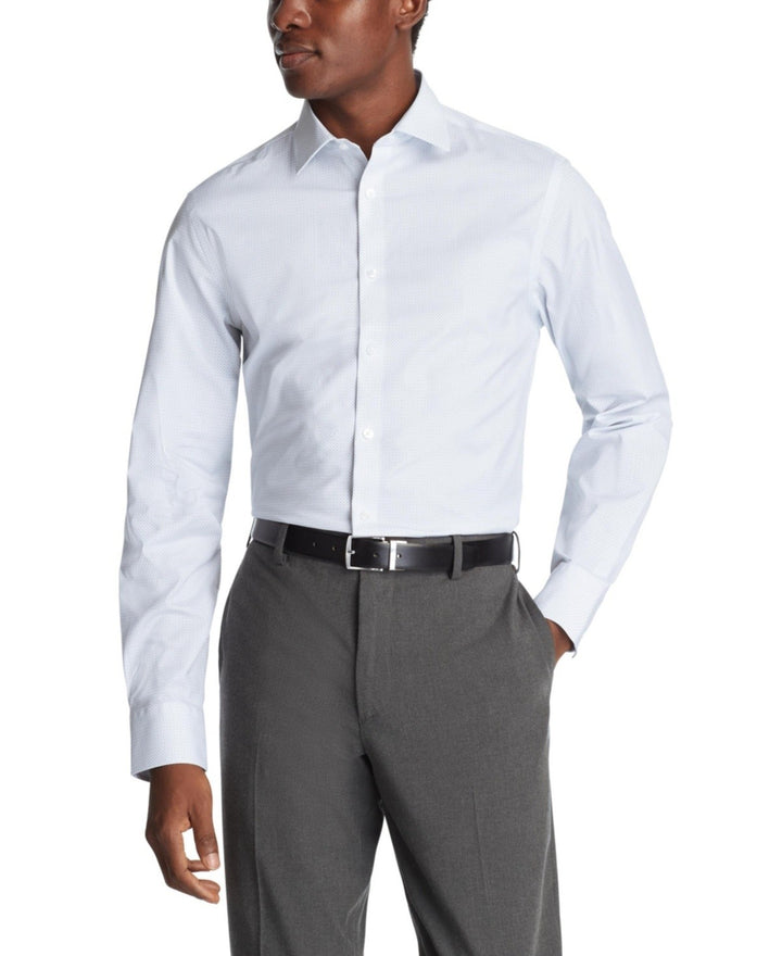 Translation missing: en.Calvin Klein Men's Dress Shirt Slim Fit Refined Cotton Stretch Blue-15 34/35