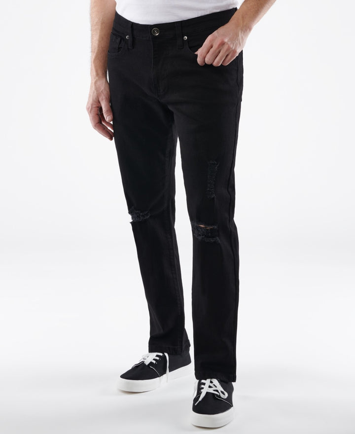 Translation missing: en.Lazer Men's Slim Fit Jeans Black 34x32 Distressed Destruction Strech