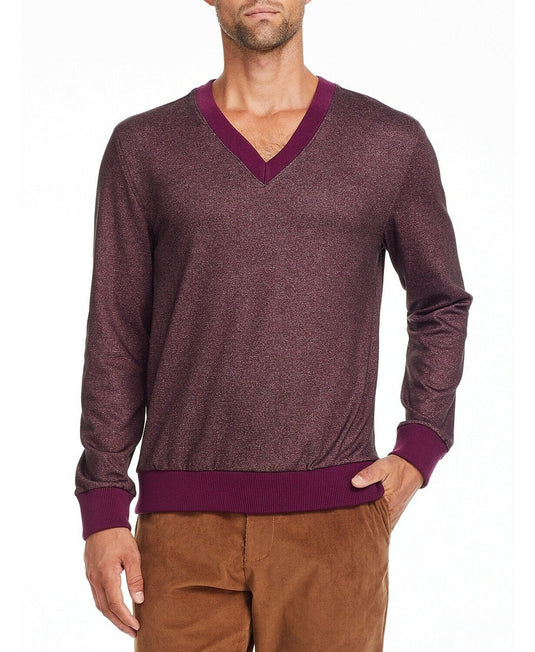 Translation missing: en.Tallia Men's Slim Fit Burgundy V Neck Sweater-Size Medium