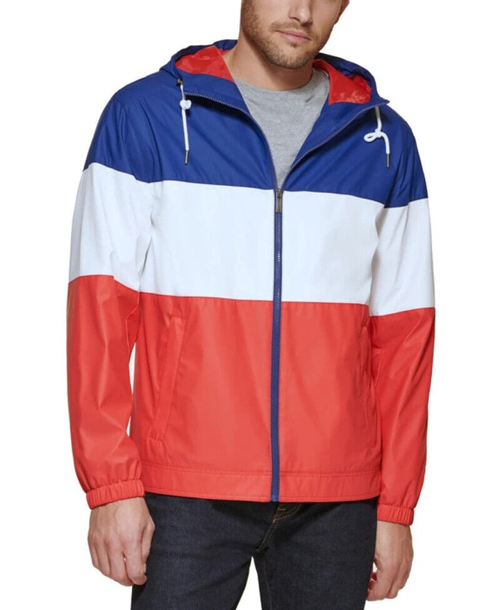 Translation missing: en.Club Room Men's Rubberized Lightweight Hooded Rain Jacket in Rinse-Medium