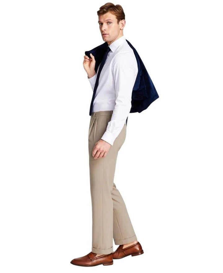 Translation missing: en.Michael Kors Men's Marina Pleated Solid Classic Fit Dress Pants Tan-34x32