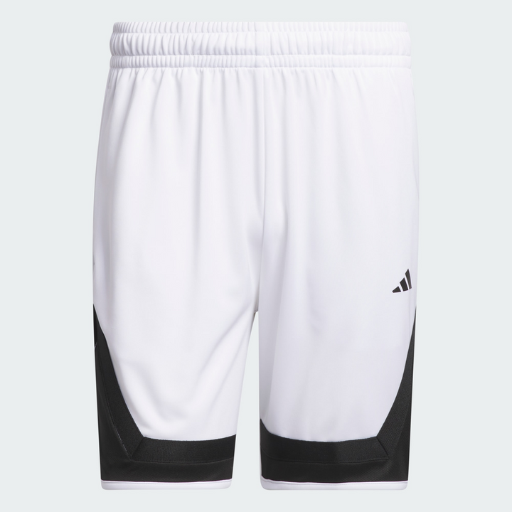 Translation missing: en.adidas Men's Pro Block Basketball Aeroready Shorts 11in Inseam White Black-Small
