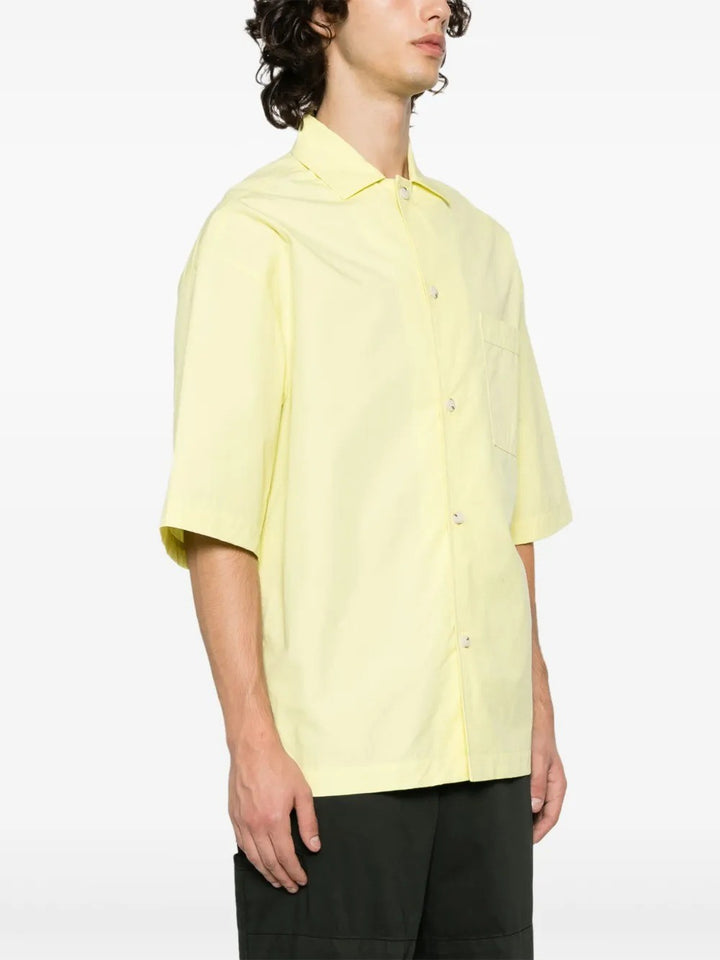 Translation missing: en.Nanushka Mens Caspian Heavy Poplin Cotton Lumen Yellow Button Shirt-Medium