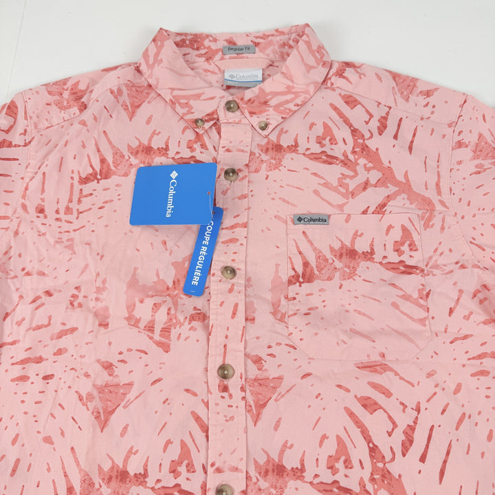 Translation missing: en.Columbia Men's Rapid Rivers II Short Sleeve Print Shirt Pink Sand-Size Small