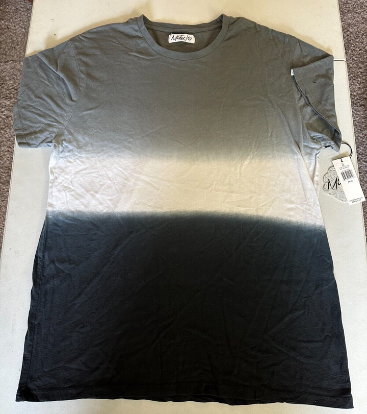 Translation missing: en.Mister NY Men's Cotton 3 Part Dip Dye T-Shirt Grey/White/Black-Small