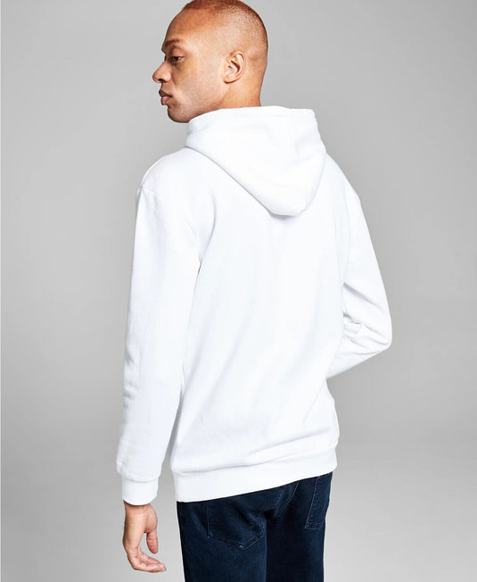 Translation missing: en.And Now This Men's Regular Fit Fleece Black Sneaker Patch Hoodie Optic White-Med