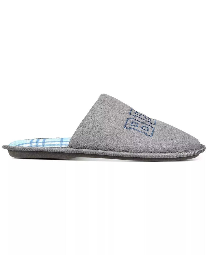Translation missing: en.Club Room Mens Best Dad Embroidery Faux Suede Slippers Gray-Small 6-7