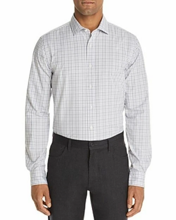 Translation missing: en.The Men's Store  Bi-Color Plaid Classic Fit Shirt Grey-Large