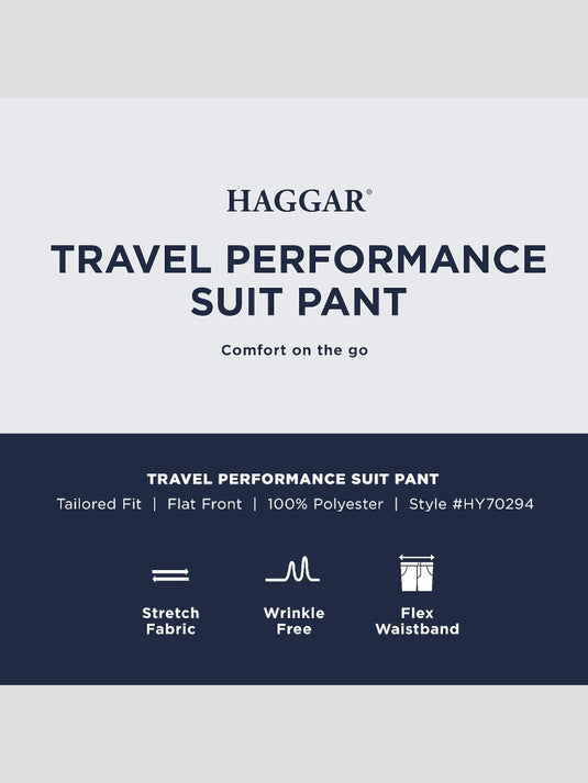 Translation missing: en.Haggar Men's Travel Performance Tailored Fit Dress Pants Black Solid-32Wx30L