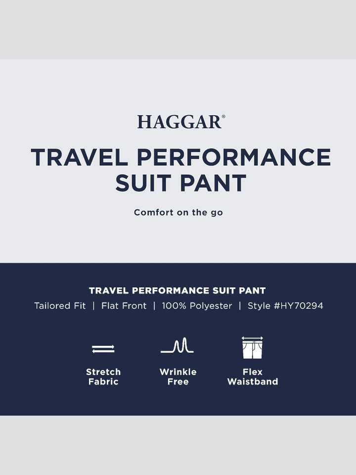 Translation missing: en.Haggar Men's Travel Performance Tailored Fit Dress Pants Black Solid-32Wx30L