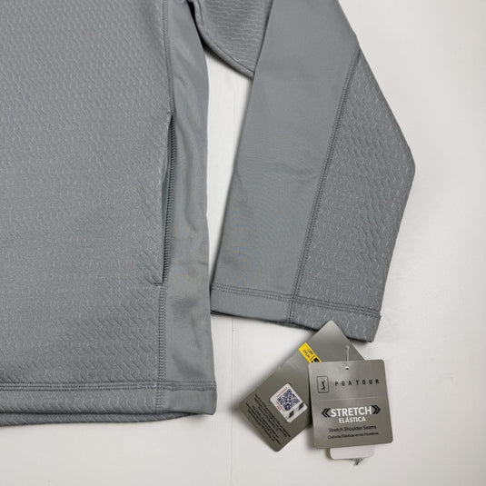 Translation missing: en.PGA Tour 3D Textured Quarter-Zip Golf Sweatshirt Quarry Size Large Mens Pockets