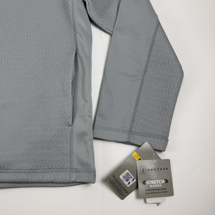 Translation missing: en.PGA Tour 3D Textured Quarter-Zip Golf Sweatshirt Quarry Size Large Mens Pockets