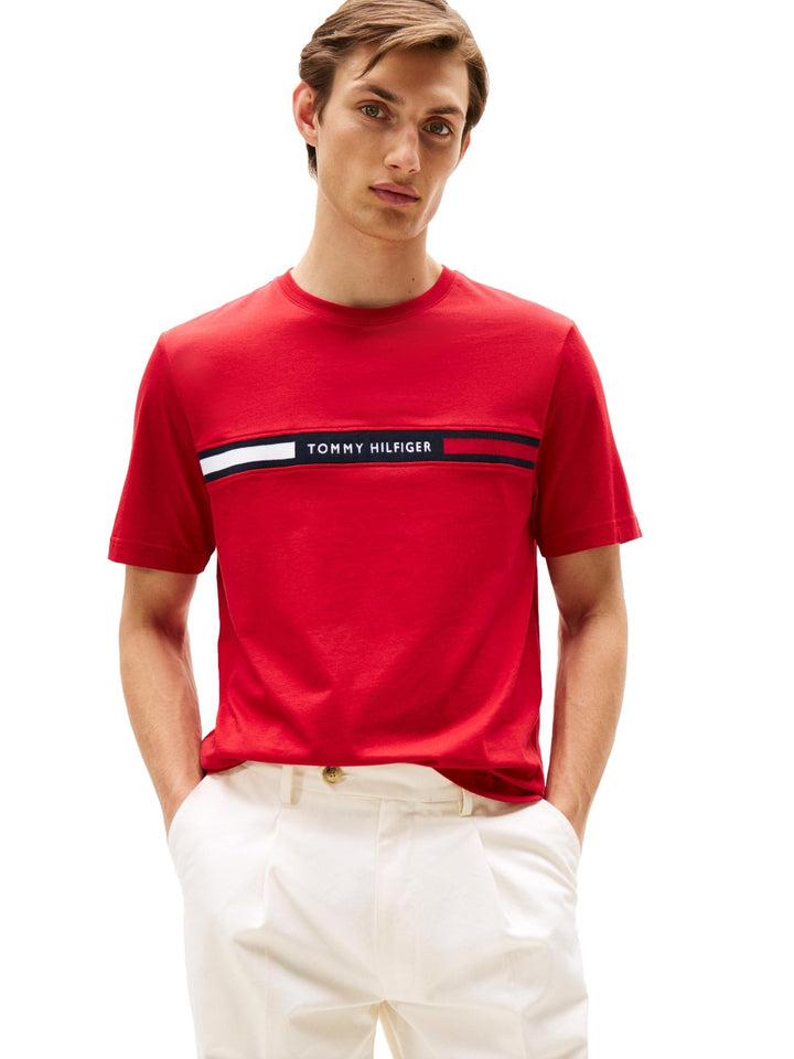 Translation missing: en.Tommy Hilfiger Men's Big &amp; Tall Chest Insert Short Sleeve T-Shirt Med Red-3XLT