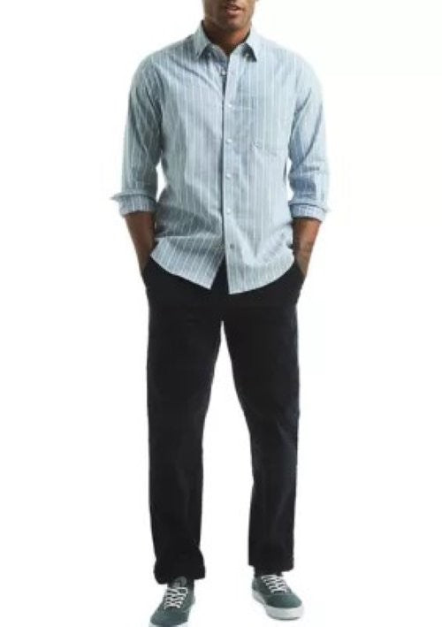 Translation missing: en.Nautica Long Sleeve Oxford Stripe Woven Shirt - Limoges - Small