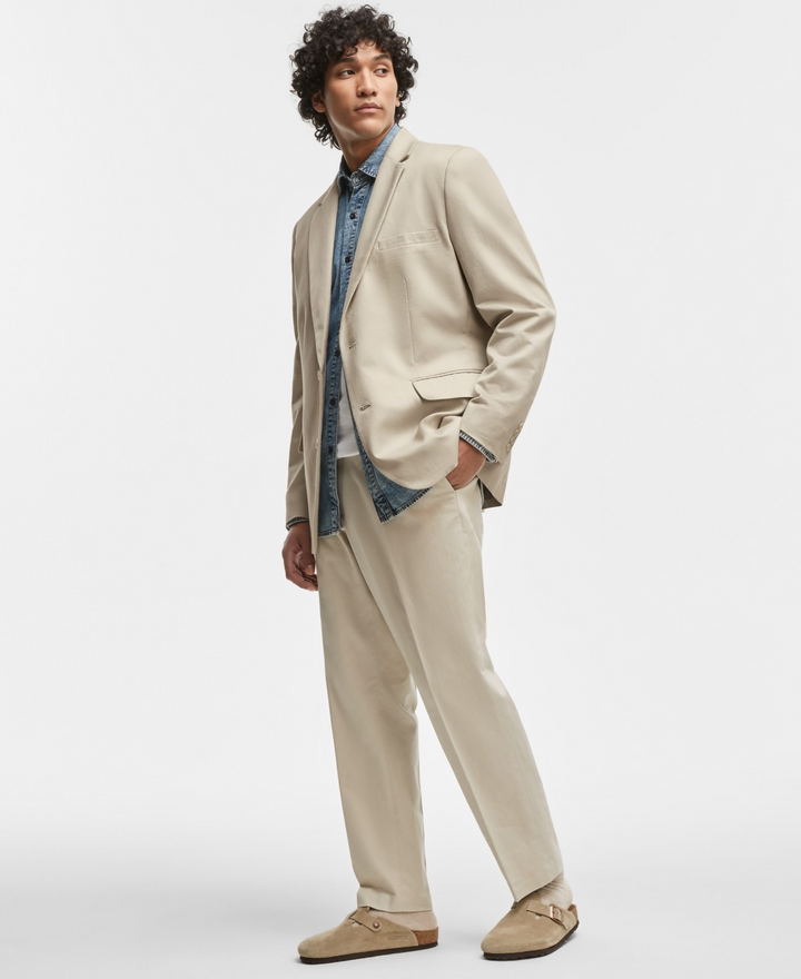 Translation missing: en.Mode of One Men's Slim-Fit Cotton Linen Blazer Dark Ecru-Size XL 44-46R