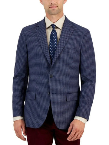 Translation missing: en.Tommy Hilfiger Men's Trevor Houndstooth Modern-Fit Sport Coat Blue Burgundy-40L