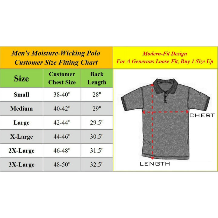 Translation missing: en.Galaxy by Harvic Men's Dry Fit Moisture-Wicking Polo Shirt Red - 2XL