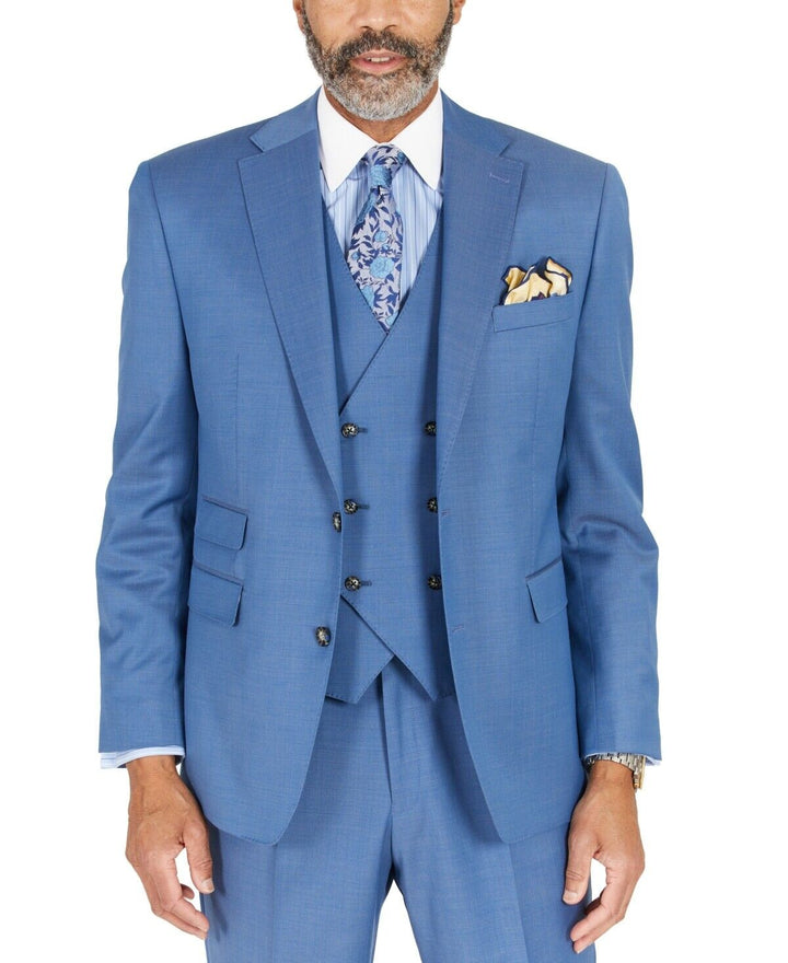 Translation missing: en.Tayion Collection Agordy Men's Blue Classic-Fit Wool Suit Separate Jacket-38R