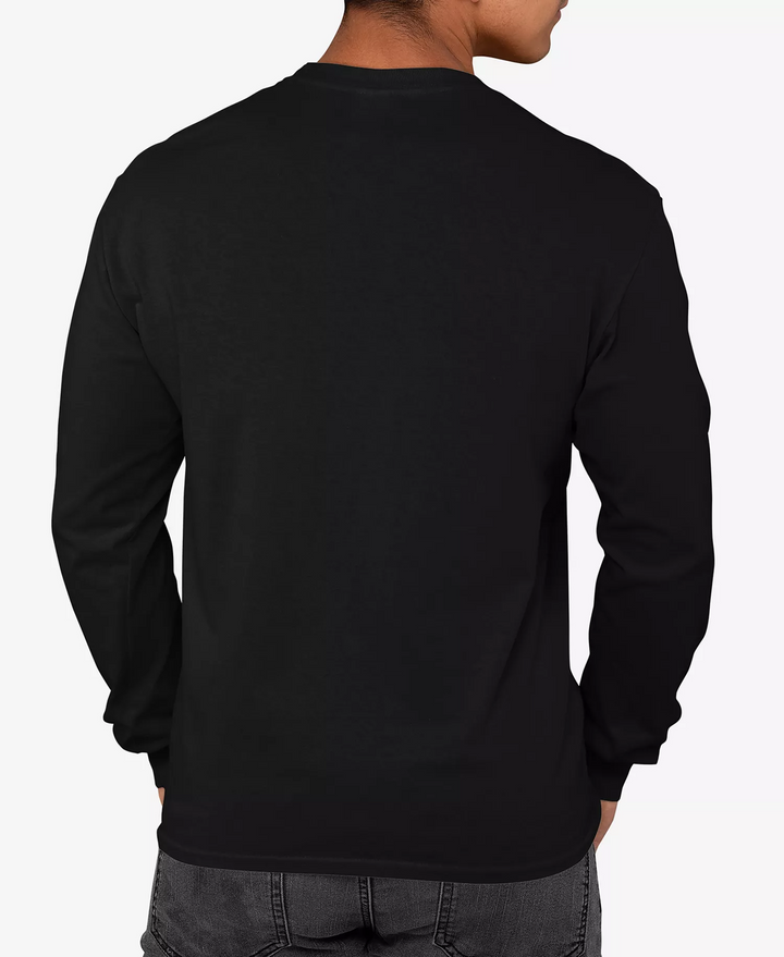 Translation missing: en.La Pop Art Men's Santa Pics Word Art Long Sleeve T-Shirt - Black-Large