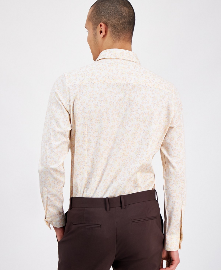 Translation missing: en.Bar III Dress Shirt 15-15.5 34/35 Peach Mult Men's Slim Fit Boboli Floral Print