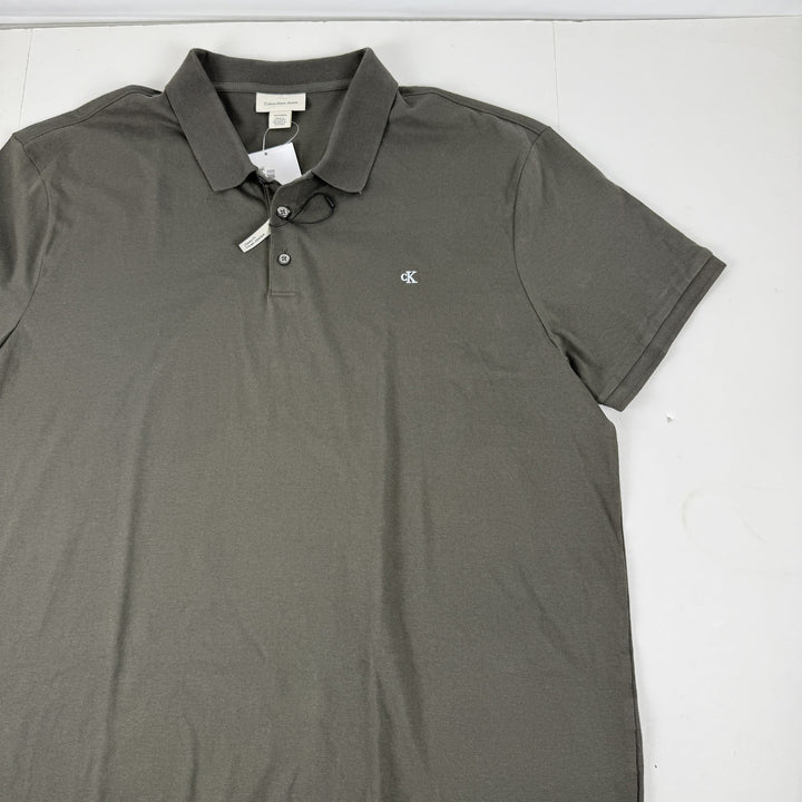 Translation missing: en.Calvin Klein Men's Polo Monogram Size 2XL Beluga Gray Cotton 4RD255G