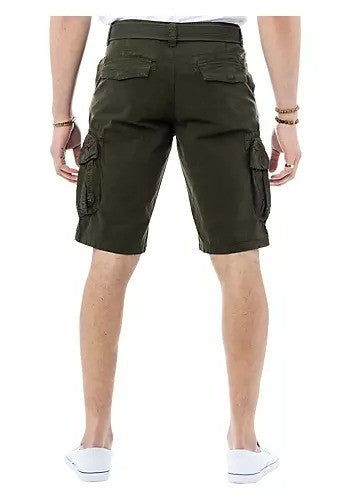 Translation missing: en.RAW X Men's Belted Classic Fit 12.5" Cotton Cargo Shorts Olive-52W