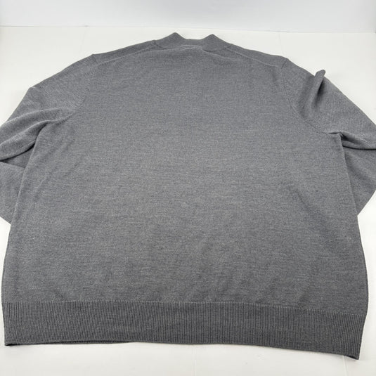 Translation missing: en.Alfani Men's Reg Fit Half-Zip Merino Wool Blend Sweater Dark Lead Heather-3XL