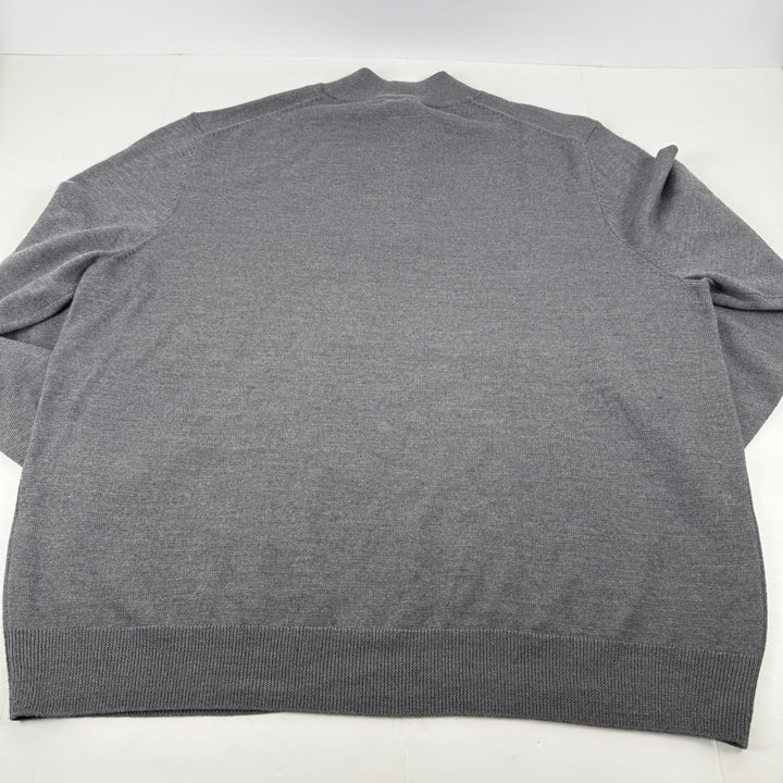 Translation missing: en.Alfani Men's Reg Fit Half-Zip Merino Wool Blend Sweater Dark Lead Heather-3XL