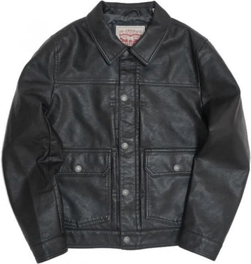 Translation missing: en.Levi's Men's Faux Leather Snap-Zip Front Water-Resistant Jacket - Black-XL