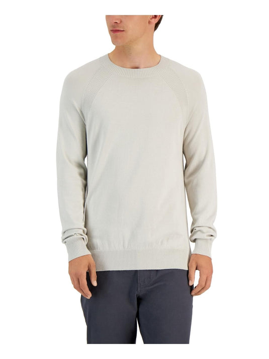 Translation missing: en.Alfani Men's Regular Fit  Ribbed Raglan Sweater in Moonstruck-Medium