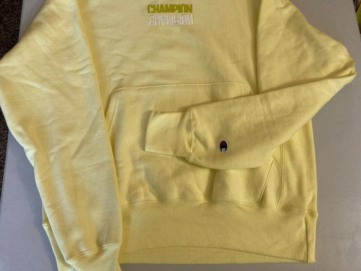 Translation missing: en.Champion Men's Relax-Fit Reverse Weave Logo Hoodie Lemon Glacier-Large