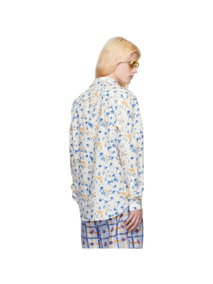 Translation missing: en.Marni Mens Prem. Cotton Logo Dripping Paint Splatter Shirt White-IT 50 US Large