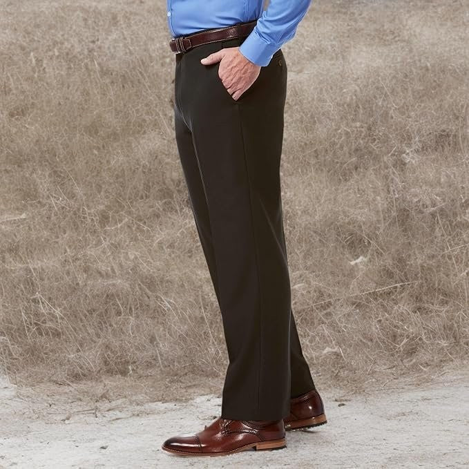 Translation missing: en.Haggar Men's Premium Comfort Stretch Classic-Fit Dress Pants Chocolate-38x32