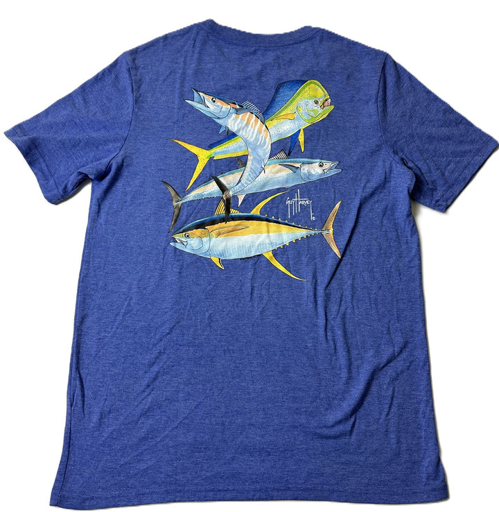 Translation missing: en.GUY HARVEY Mens Threadcycled Short Sleeve Crewneck T-Shirt Heather Royal-Small