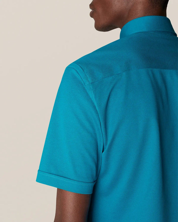 Translation missing: en.Eton Men's Contemporary-Fit Pique Polo in Teal- Size 3XL